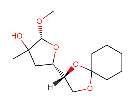 methyl 5,6-O-cyclohexylidene-3-deoxy-2-C-methyl-β-D-arabino-hexofuranoside