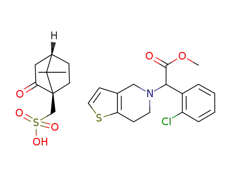 (-/+) methyl (2-chlorophenyl)-(6,7-dihydro-4H-thieno[3,2-c]pyrid-5-yl)acetate camphor sulfonate