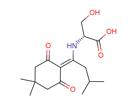Molecular Structure of 925913-21-9 (D-Serine, N-[1-(4,4-dimethyl-2,6-dioxocyclohexylidene)-3-methylbutyl]-)