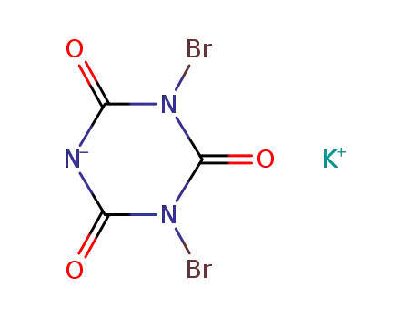 Molecular Structure of 15114-46-2 (1,3,5-Triazine-2,4,6(1H,3H,5H)-trione, 1,3-dibromo-, potassium salt)