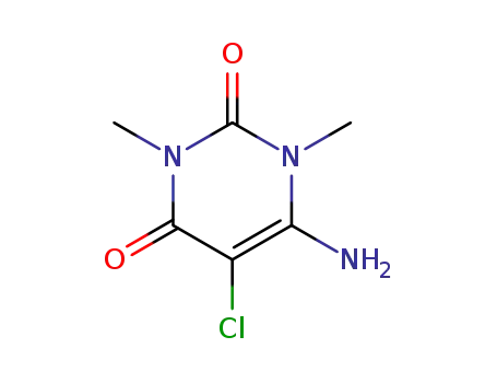 Molecular Structure of 54107-71-0 (2,4(1H,3H)-Pyrimidinedione, 6-amino-5-chloro-1,3-dimethyl-)