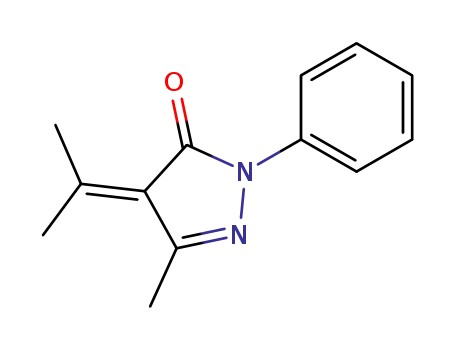 Molecular Structure of 22123-17-7 (3H-Pyrazol-3-one,
2,4-dihydro-5-methyl-4-(1-methylethylidene)-2-phenyl-)