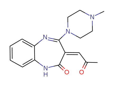 2H-1,5-Benzodiazepin-2-one, 1,3-dihydro-4-(4-methyl-1-piperazinyl)-3-(2-oxopropylidene)-, (3Z)-(1017241-34-7)