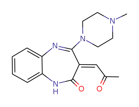2H-1,5-Benzodiazepin-2-one, 1,3-dihydro-4-(4-methyl-1-piperazinyl)-3-(2-oxopropylidene)-, (3Z)-