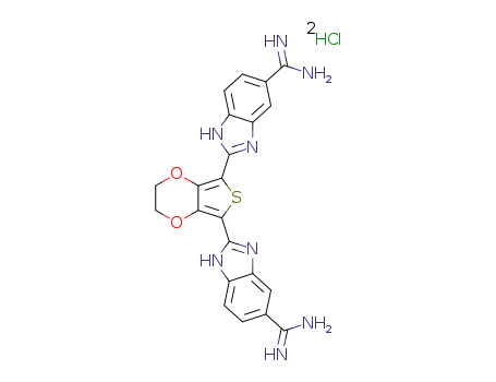 2,5-bis[(5-amidinobenzimidazo-2-yl)]-3,4-ethylenedioxythiophene dihydrochloride