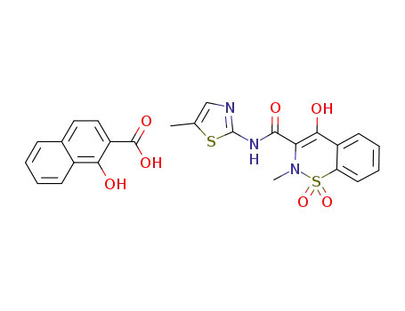 4-hydroxy-2-methyl-N-(5-methyl-2-thiazolyl)-2H-1,2-benzothiazine-3-carboxamide-1,1-dioxide 1-hydroxy-2-naphthoic acid (1:1)