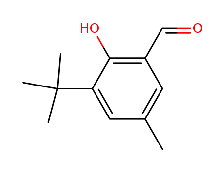 Molecular Structure of 41715-31-5 (Benzaldehyde, 3-(1,1-dimethylethyl)-2-hydroxy-5-methyl-)