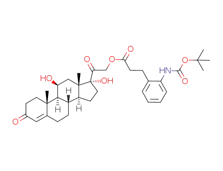 3-(2-t-butoxycarbonylaminophenyl)propionic acid 2-(11,17-dihydroxy-10,13-dimethyl-3-oxo-2,3,6,7,8,9,10,11,12,13,14,15,16,17-tetradecahydro-1H-cyclopenta[a]phenanthren-17-yl)-2-oxo-ethyl ester