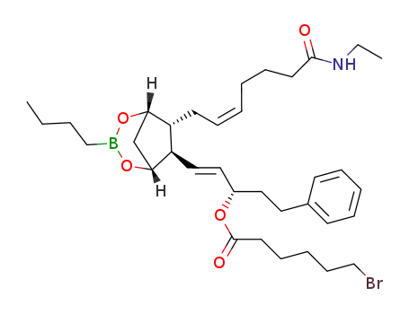 (S,E)-1-((1S,5R,6R,7R)-3-butyl-7-((Z)-7-(ethylamino)-7-oxohept-2-en-1-yl)-2,4-dioxa-3-borabicyclo[3.2.1]octan-6-yl)-5-phenylpent-1-en-3-yl 6-bromohexanoate