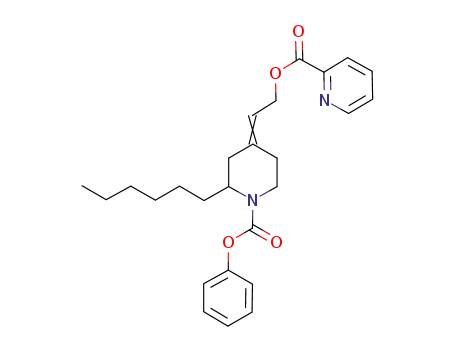 2-(2-hexyl-1-(phenoxycarbonyl)piperidin-4-ylidene)ethyl picolinate