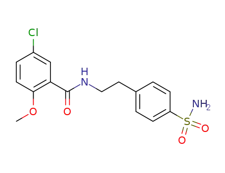 Molecular Structure of 16673-34-0 (4-(2-(5-Chloro-2-methoxybenzamido)ethyl)benzenesulfamide)