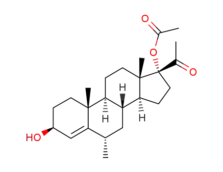 Pregn-4-en-20-one,17-(acetyloxy)-3- hydroxy-6-methyl-,(3a,6R)-  cas  57-16-9