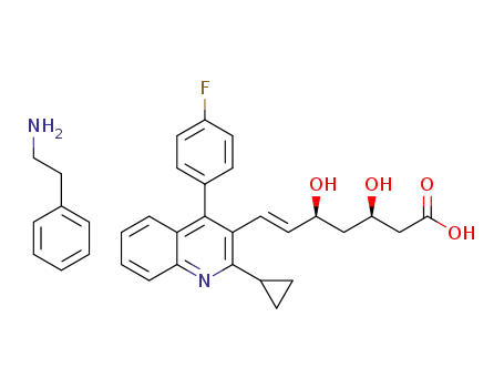 (E)-3(R)-5(S)-dihydroxy-7-[4'-(4-fluorophenyl)-2'-cyclopropylquinoline-3'-yl]hept-6-eneacidD(+)phenylethylamine salt