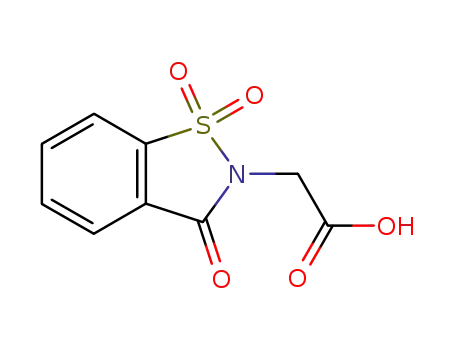 Molecular Structure of 52188-11-1 ((1,1-DIOXIDO-3-OXO-1,2-BENZISOTHIAZOL-2(3H)-YL)ACETIC ACID)