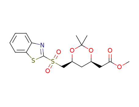2-((4R,6S)-6-((benzo[d]thiazol-2-ylsulfonyl)methyl)-2,2-dimethyl-1,3-dioxan-4-yl)acetic acid methyl ester