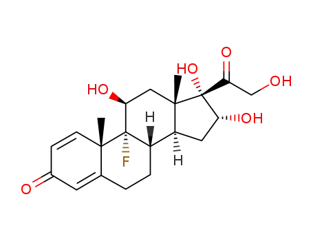 Molecular Structure of 124-94-7 (Pregna-1,4-diene-3,20-dione,9-fluoro-11,16,17,21-tetrahydroxy-, (11b,16a)-)