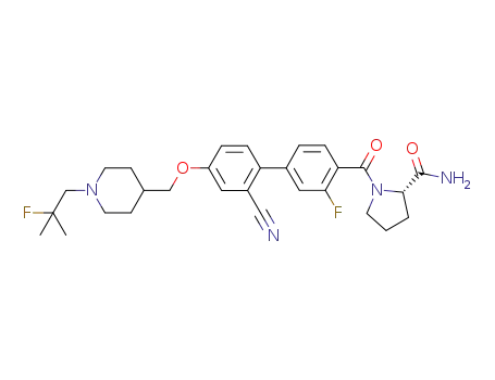 (S)-1-(2'-cyano-3-fluoro-4’-((1-(2-fluoro-2-methylpropyl)piperidin-4-yl)methoxy)biphenylcarbonyl)pyrrolidine-2-carboxamide