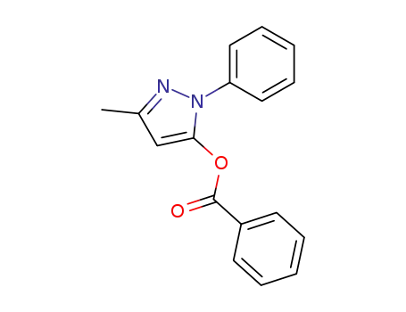 Molecular Structure of 56159-67-2 (1H-Pyrazol-5-ol, 3-methyl-1-phenyl-, benzoate (ester))