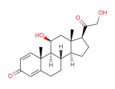 Molecular Structure of 13479-38-4 ((11beta)-11,21-dihydroxypregna-1,4-diene-3,20-dione)