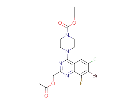 tert-butyl 4-(2-(acetoxymethyl)-7-bromo-6-chloro-8-fluoroquinazolin-4-yl)piperazine-1-carboxylate