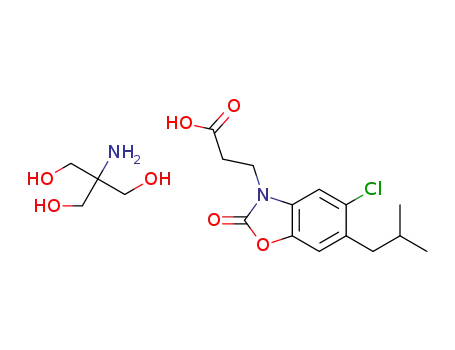 2-amino-2-(hydroxymethyl)propane-1,3-diol 3-[5-chloro-6-(2-methylpropyl)-2-oxo-2,3-dihydro-1,3-benzoxazol-3-yl]propanoic acid