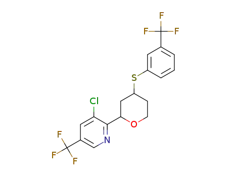 3-chloro-5-(trifluoromethyl)-2-(4-((3-(trifluoromethyl)phenyl)thio)tetrahydro-2H-pyran-2-yl)pyridine