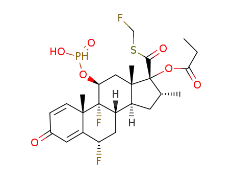 (6S,8S,9R,10S,11S,13S,14S,16R,17R)-6,9-difluoro-17-(((fluoromethyl)thio)carbonyl)-11-((hydroxyhydrophosphoryl)oxy)-10,13,16-trimethyl-3-oxo-6,7,8,9,10,11,12,13,14,15,16,17-dodecahydro-3H-cyclopenta[a]phenanthren-17-yl propionate