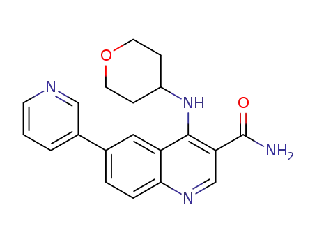 6-(pyridin-3-yl)-4-(tetrahydro-2H-pyran-4-ylamino)quinoline-3-carboxamide