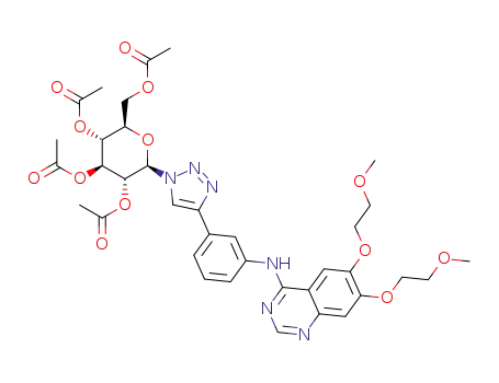 N-(3-(1-(2,3,4,6-tetra-O-acetyl-β-D-glucopyranosyl)-1H-1,2,3-triazol-4-yl)phenyl)-6,7-bis(2-methoxyethoxy)-4-quinazolinamine