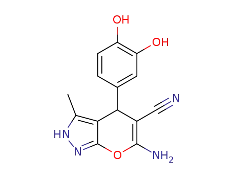 6-amino-1,4-dihydro-4-(3,4-dihydroxyphenyl)-3methyl-pyran [2,3-c]pyrazole-5-carbonitrile