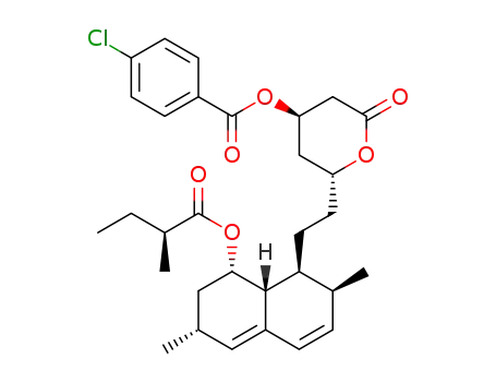 (S)-2-methyl-butyric acid (3R,7S,8S,8aR)-8-{2-[(2R,4R)-4-(4-chlorobenzoyloxy)-6-oxo-tetrahydro-pyran-2yl]-ethyl}-3,7-dimetyl-1,2,3,7,8,8a-hexahydro-naphthalen-1-yl ester
