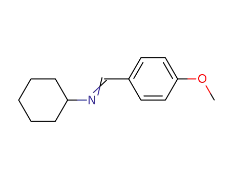 Molecular Structure of 56644-00-9 (Cyclohexanamine, N-[(4-methoxyphenyl)methylene]-)