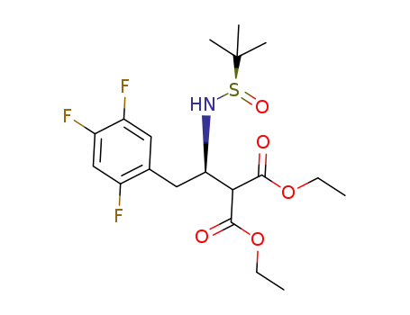 diethyl 2-((R)-1-((R)-1,1-dimethylethylsulfinamido)-2-(2,4,5-trifluorophenyl)ethyl)malonate