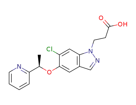 3-{6-chloro-5-[(1R)-1-(pyridin-2-yl)ethoxy]-1H-indazol-1-yl}propanoic acid