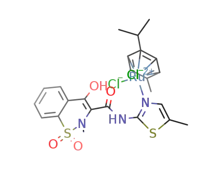 dichlorido(4-hydroxy-2-methyl-1,1-dioxo-1,2-dihydro-λ'6-benzo[e][1,2]thiazine-3-carboxylic acid(5-methyl-thiazol-2-yl)amide)(η6-p-cymene)ruthenium(II)