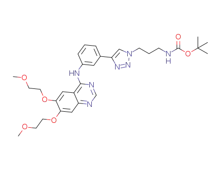 tert-butyl-3-(4-(3-(6,7-bis(2-methoxyethoxy)quinazolin-4-ylamino)phenyl)-1H-1,2,3-triazol-1-yl)propylcarbamate