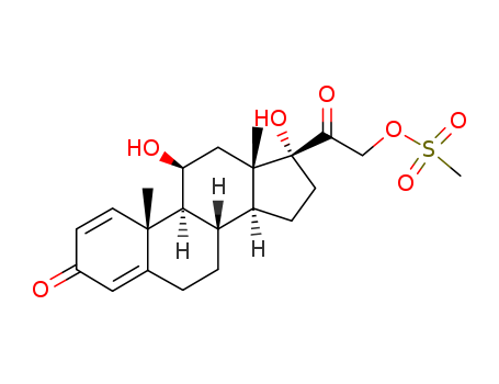 Pregna-1,4-diene-3,20-dione,11,17-dihydroxy-21-[(methylsulfonyl)oxy]-, (11b)-