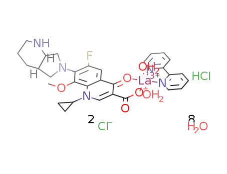 [La(moxifloxacin hydrochloride)(2,2'-bipyridine)(H2O)2]Cl3.8H2O