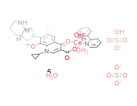 [Ce(moxifloxacin hydrochloride)(2,2'-bipyridine)(H2O)2](SO4)2.6H2O