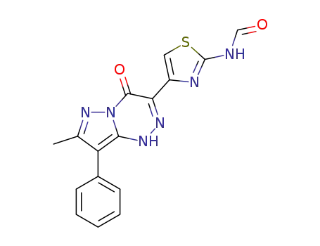 N-{4-(7-methyl-4-oxo-8-phenyl-1,4-dihydropyrazolo[5,1-c][1,2,4]triazin-3-yl)-1,3-thiazol-2-yl}formamide