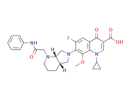 1-cyclopropyl-6-fluoro-8-methoxy-4-oxo-7-((4aS,7aS)-1-(2-oxo-2-(phenylamino)ethyl)hexahydro-1H-pyrrolo[3,4-b]pyridin-6(2H)-yl)-1,4-dihydroquinoline-3-carboxylic acid