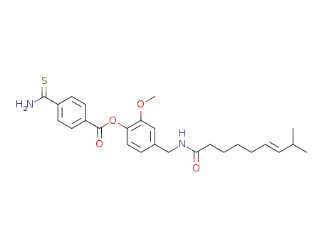 (E)-2-methoxy-4-((8-methylnon-6-enamido)methyl)phenyl 4-carbamothioyl benzoate