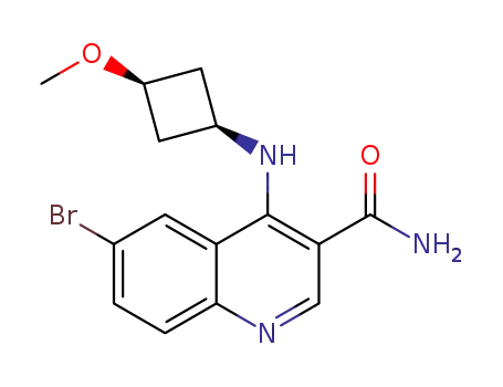 6-bromo-4-[(cis-3-methoxycyclobutyl)amino]quinoline-3-carboxamide