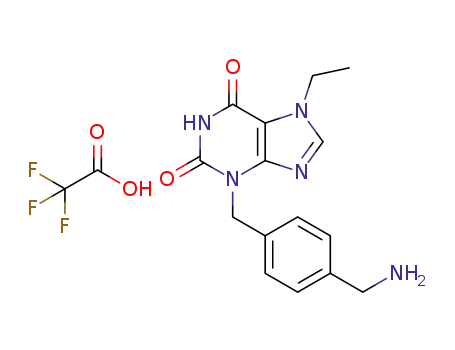 3-(4-(aminomethyl)benzyl)-7-ethyl-1H-purine-2,6(3H,7H)-dione trifluoroacetic acid salt