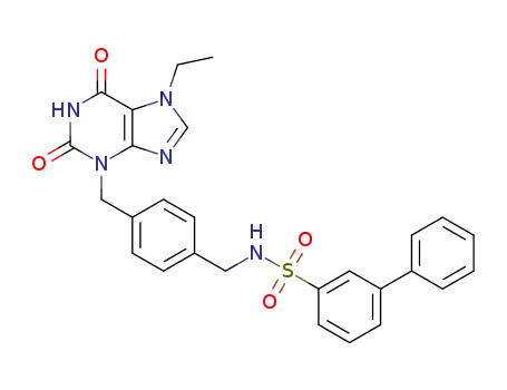N-(4-((7-ethyl-2,6-dioxo-1H-purin-3(2H,6H,7H)-yl)methyl)benzyl)-[1,1′-biphenyl]-3-sulfonamide