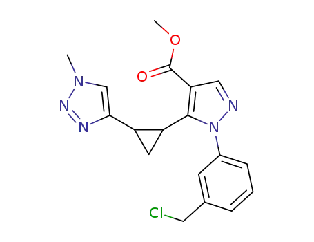 methyl 1-(3-(chloromethyl)phenyl)-5-((trans)-2-(1-methyl-1H-1,2,3-triazol-4-yl)cyclopropyl)-1H-pyrazole-4-carboxylate