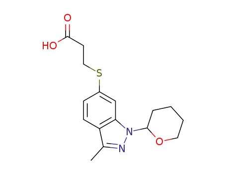 3-((3-methyl-1-(tetrahydro-2H-pyran-2-yl)-1H-indazol-6-yl)thio)propanoic acid