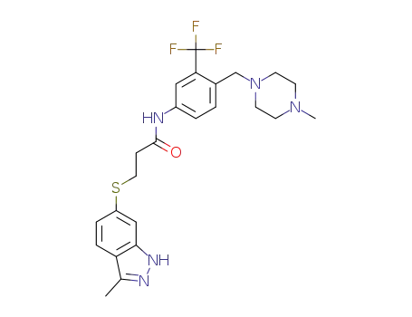 3-((3-methyl-1H-indazol-6-yl)thio)-N-(4-((4-methylpiperazin-1-yl)methyl)-3-(trifluoromethyl)phenyl)propanamide