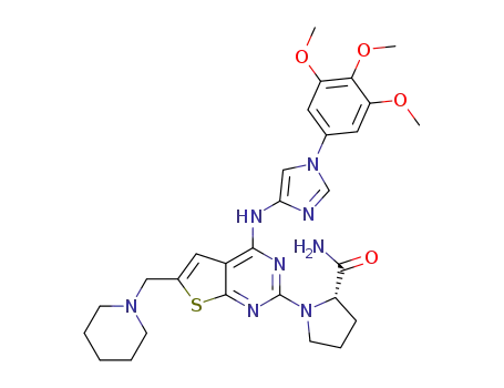 (S)-1-(6-(piperidin-1-ylmethyl)-4-((1-(3,4,5-trimethoxyphenyl)-1H-imidazol-4-yl)amino)thieno[2,3-d]pyrimidin-2-yl)pyrrolidine-2-carboxamide