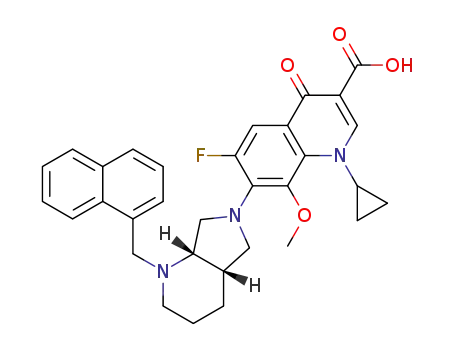 1-cyclopropyl-6-fluoro-8-methoxy-7-((4aS,7aS)-1-(naphthalen-1-ylmethyl)octahydro-6H-pyrrolo[3,4-b]pyridine-6-yl)-4-oxo-1,4-dihydroquinoline-3-carboxylic acid